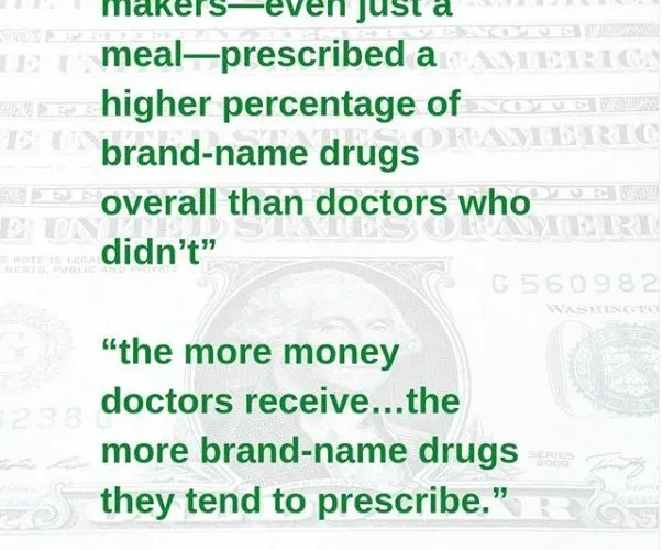 “The More Money Doctors Receive…The More Brand-Name Drugs They Tend to Prescribe.”